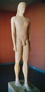 Cycladic Kouros，来自米洛斯，公元前550年（大理石）